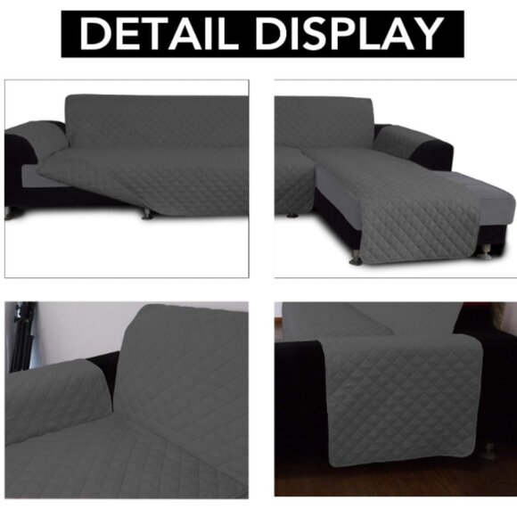 Sectional Couch Covers L Shape Reversible Sofa Slipcover Chaise Lounge Cover - Picture 6 of 7